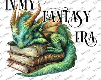 Fantasy Dragon Reading Books SVG PNG - Cricut, Silhouette (Digital Download)
