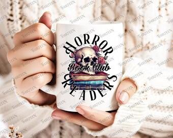 Horror Reader Book Club SVG PNG: Skull & Books (Digital Download)