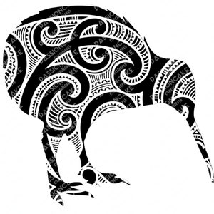 Aotearoa Kiwi Silhouette Maori Design SVG PNG - Pobieranie cyfrowe - Nowa Zelandia, Kiwi, Ptak, Native, Cricut, Silhouette Cameo