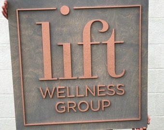 Custom 3D Wood Logo Sign - Laser Cut Business Sign