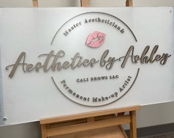 Acrylic Mounted Logo Sign |  3D Acrylic Business Logo Signage | 3D Laser Sign | Custom Sign 3D | 3D Acrylic Lobby Sign | 3D Sign
