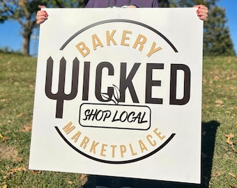 Exterior Wood Mounted Logo Sign 3D Custom Laser Cut