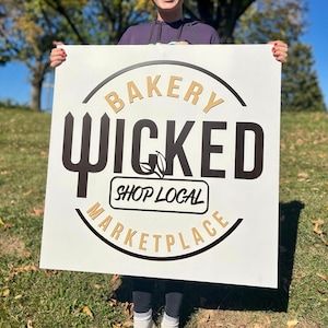 Exterior Wood Mounted Logo Sign 3D Custom Laser Cut