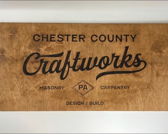 Custom Burned Wood Logo Sign - Personalized Business Sign - Laser Engraved - Logo Flame Torched - Interior Sign - USA Made - Rustic Sign