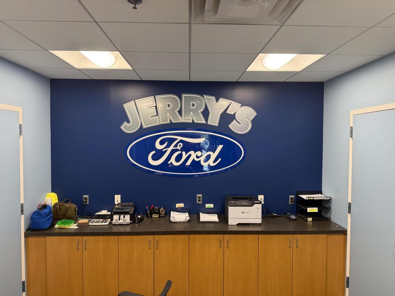 Custom 3D Acrylic Logo Sign: Laser Cut Wood Office Reception Wall Decor Personalized Business Sign Easy Install Made in USA image 15
