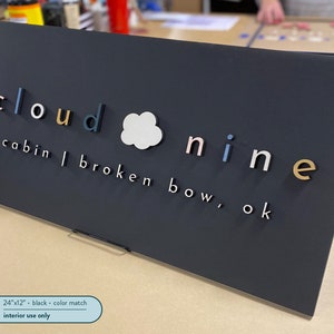 Custom Laser Cut Logo Sign with Raised 3D Design - Painted Wood Mounted Logo Sign - Painted Logo Signs for Business - American Made in PA