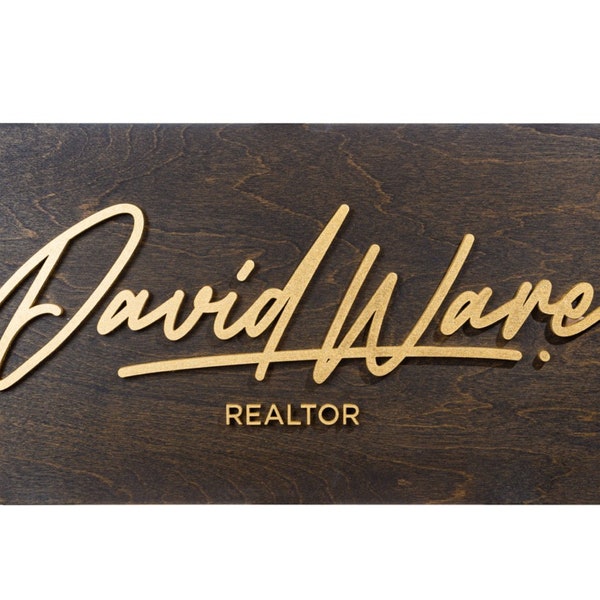Custom Real Estate Company Sign - 3D Logo Sign for Realtors - Gift for Real Estate Agent - Realtor Gift - Handmade Custom Logo 3d Sign Wood