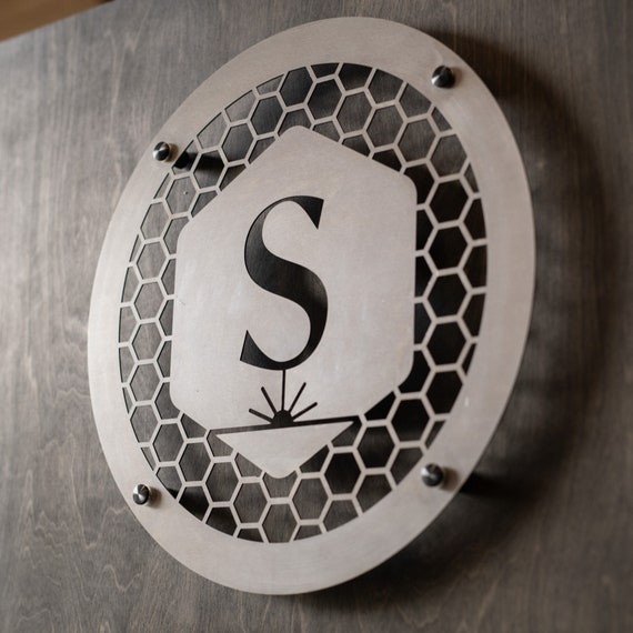 Custom Metal Business Logo Sign: Cut Steel Wall Art