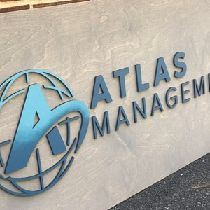 Quick Ship - Fast Delivery - Wood Mounted Logo Sign - Custom Business Sign - Laser Cut Logo Sign - 3D Layered Sign - Custom Wood Sign