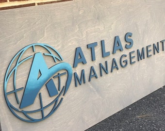 Custom Wood Logo Sign: 3D Layered Business Sign
