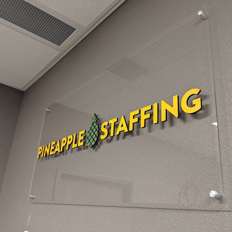 Custom Laser Cut 3D Layered Logo Sign on Clear Acrylic with Etsy