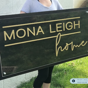 Custom Business Sign - Multi Layer - Stacked Wood and Acrylic Logo Sign - Wood Mounted with Clear Acrylic and Raised 3D Design