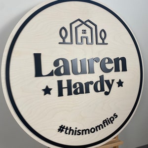3d Established Sign, Real Estate Round Logo Sign Design For Business, Realtor Logo For Office, Spa, Wedding, Lobby, Interior