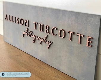 Wood Mounted Logo Sign - Custom Business Sign - Laser Cut Logo Sign - 3D Layered Sign - Custom Wood Sign - Lobby Sign - USA Made