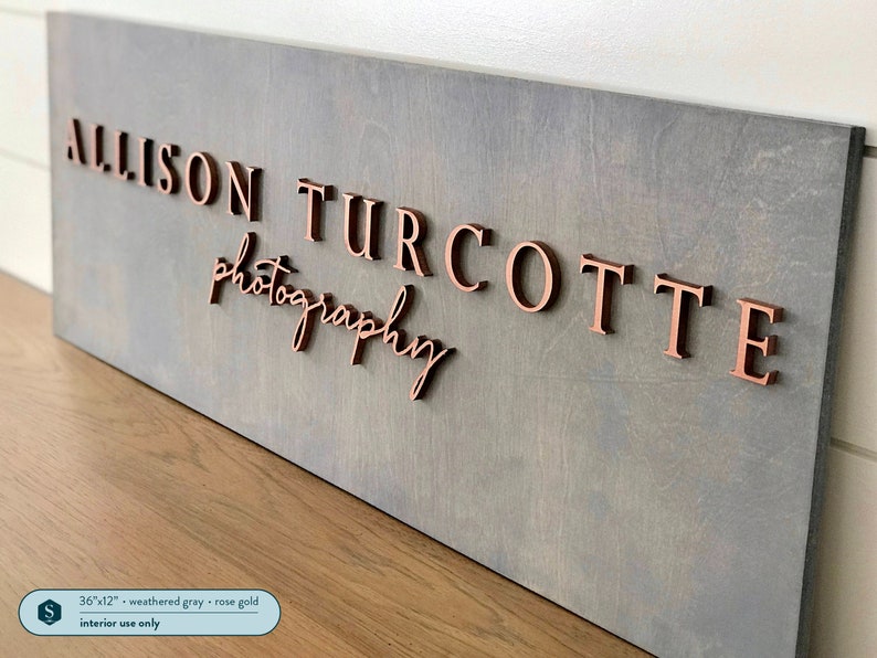 Custom Laser Cut Logo Sign with Raised 3D Design - Wood Mounted Logo Sign - Interior Sign 