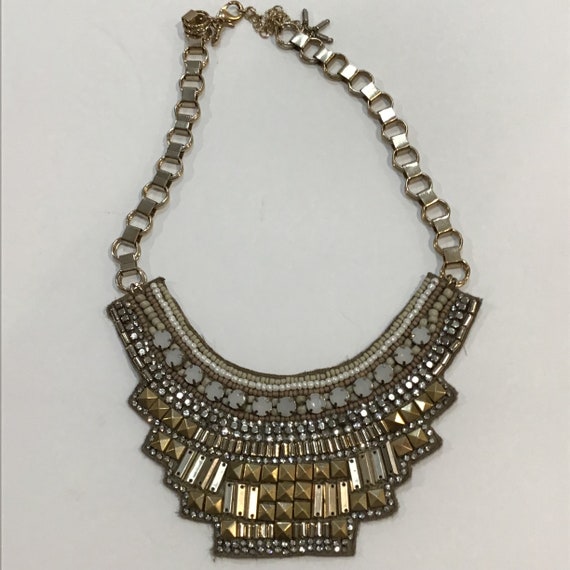 Chico’s Bib Style Necklace, Gold Tone