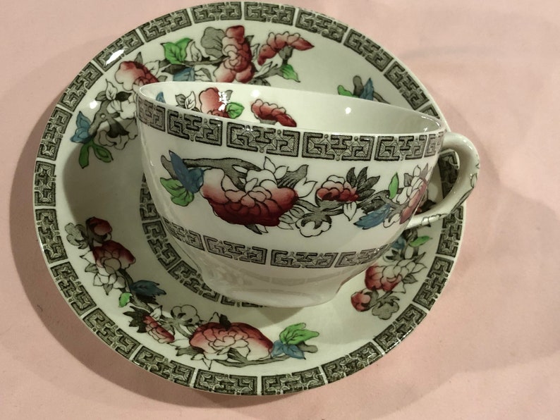 Cup and Saucer Indian Tree Made in England Johnson Brothers