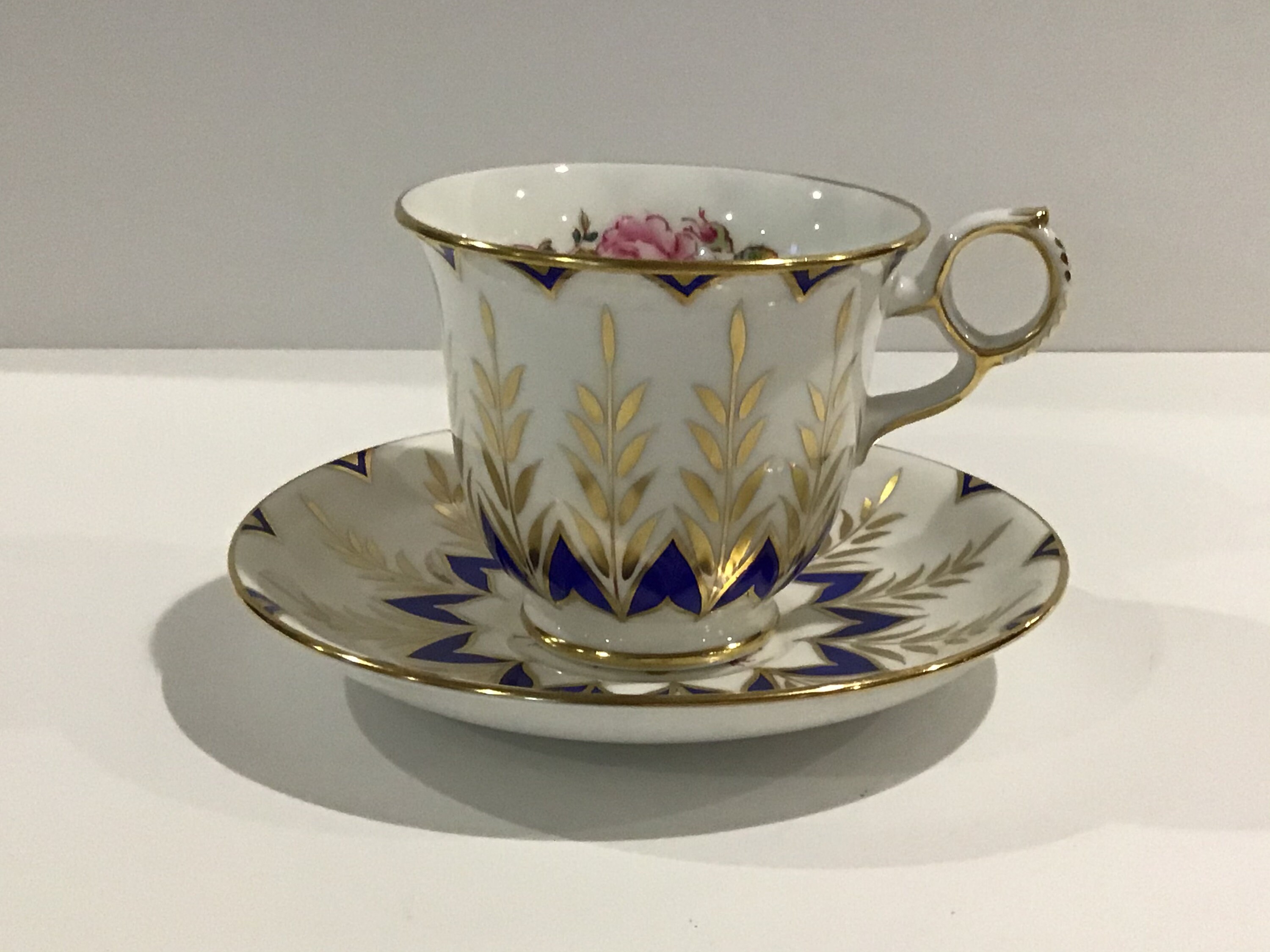 Royal Chelsea Bone China Tea Cup and Saucer Blue and Gold on Etsy