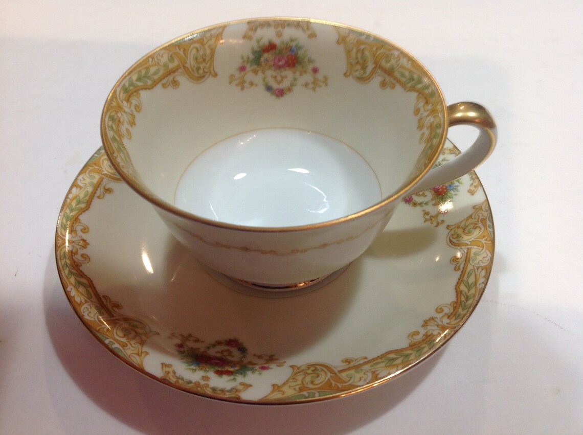 Noritake China Tea Cup and Saucer Made in Japan Cream Color Etsy