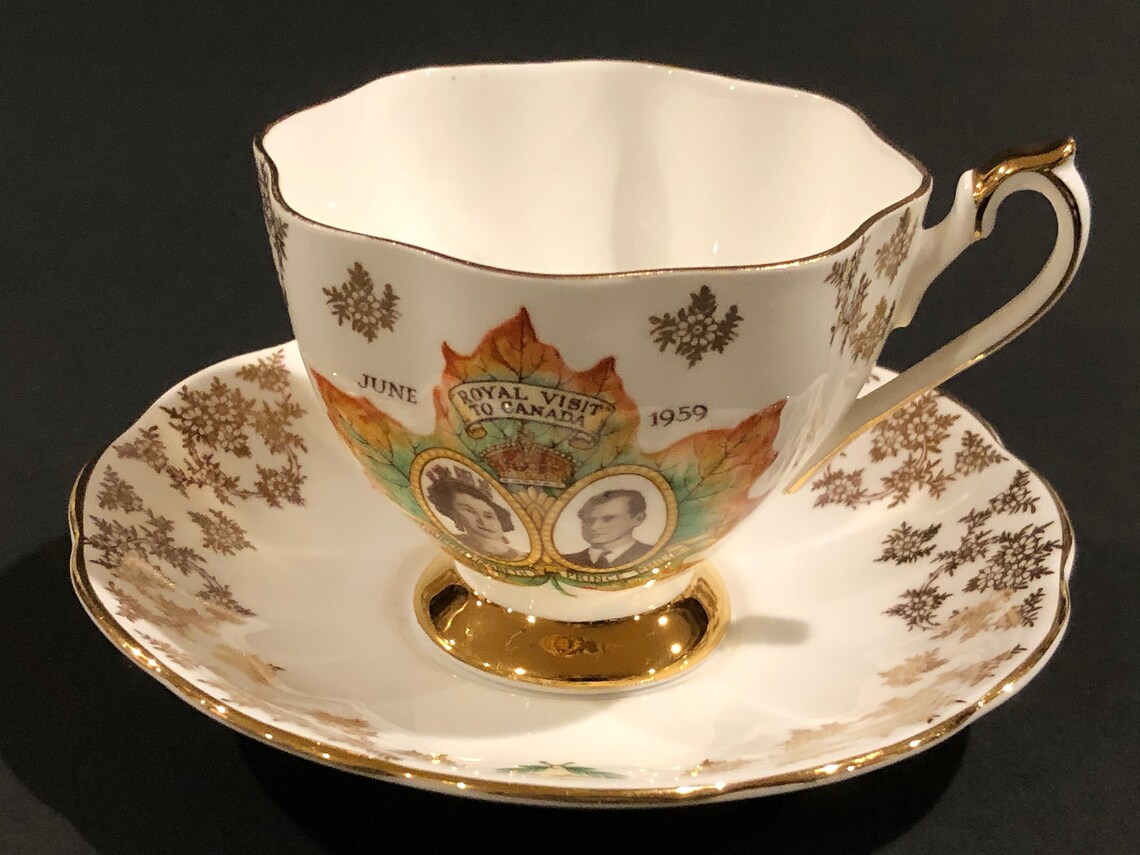 Queen Anne Bone China Tea Cup and Saucer Commemorating Queen Etsy
