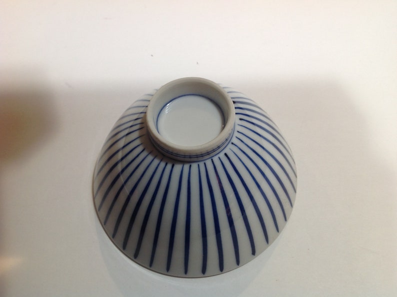 Rice Bowl Blue and White Made in Japan Etsy
