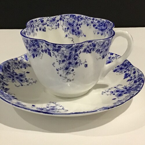 Vintage Shelley Dainty Blue Tea Cup Fine Bone China England Etsy