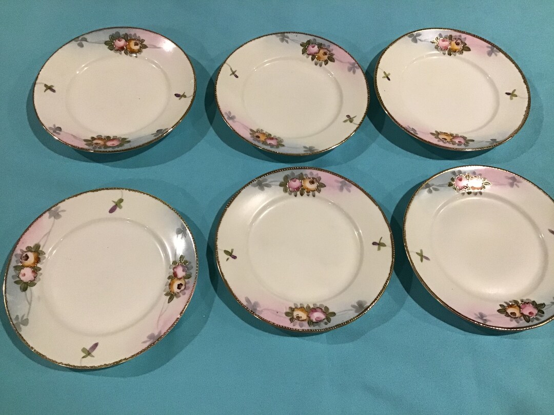 Nippon Set of Six 53/8 Plate Crown Mark Back Stamp Etsy