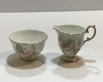 Crown Staffordshire, Bone China Creamer and Sugar Bowl