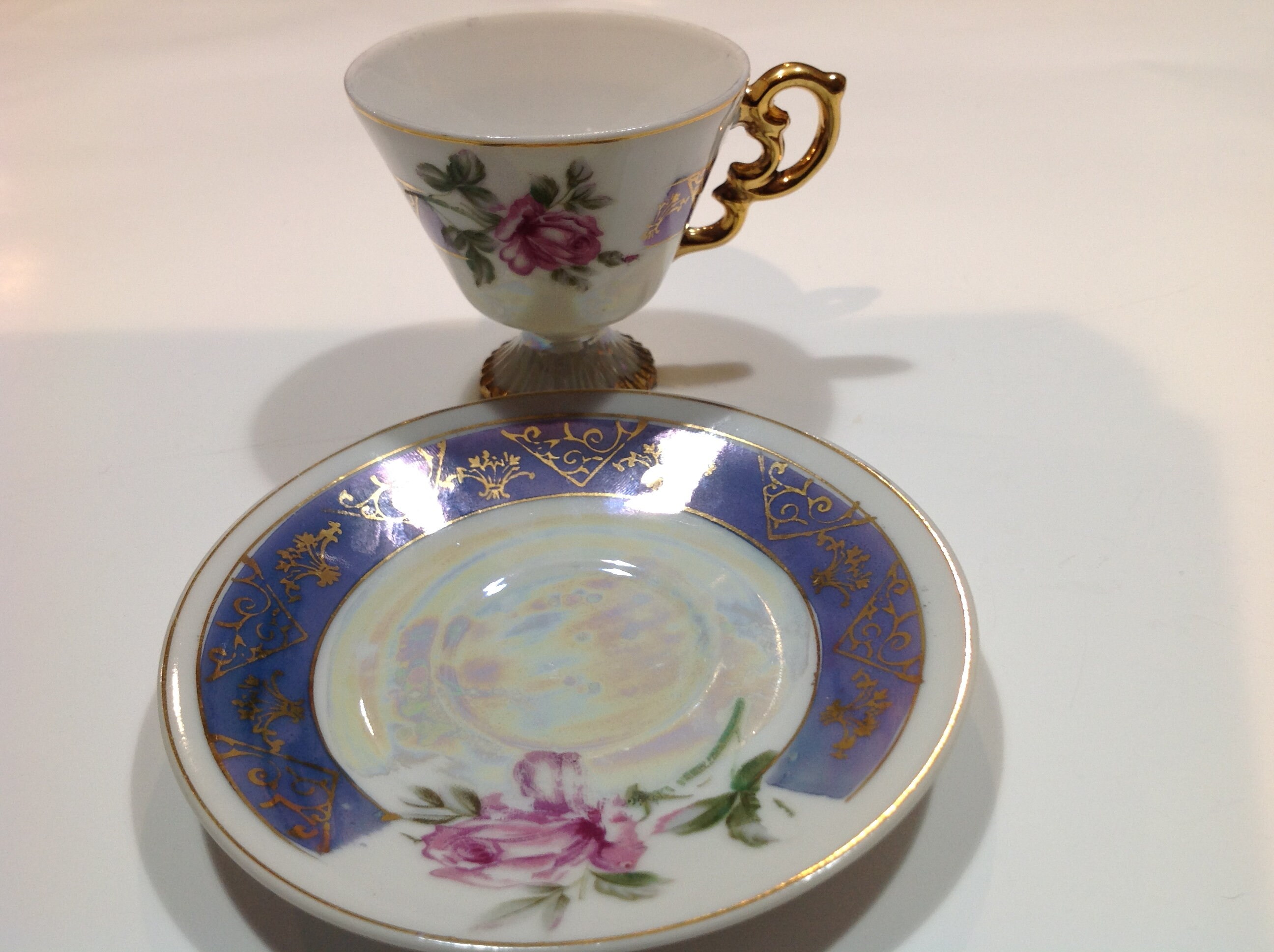 Demitasse Tea Cup and Saucer Lusterware - Etsy