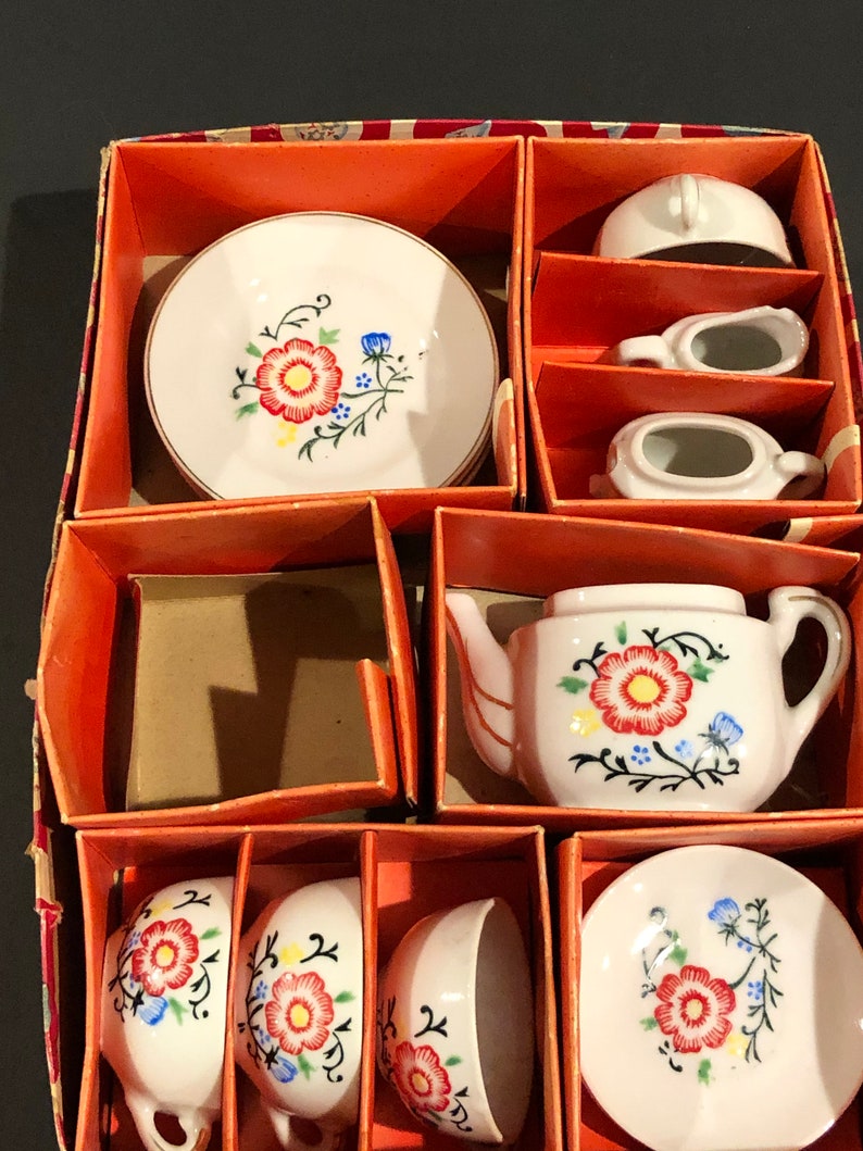 Childrens Tea Set partial in Original Box Made in Japan Etsy