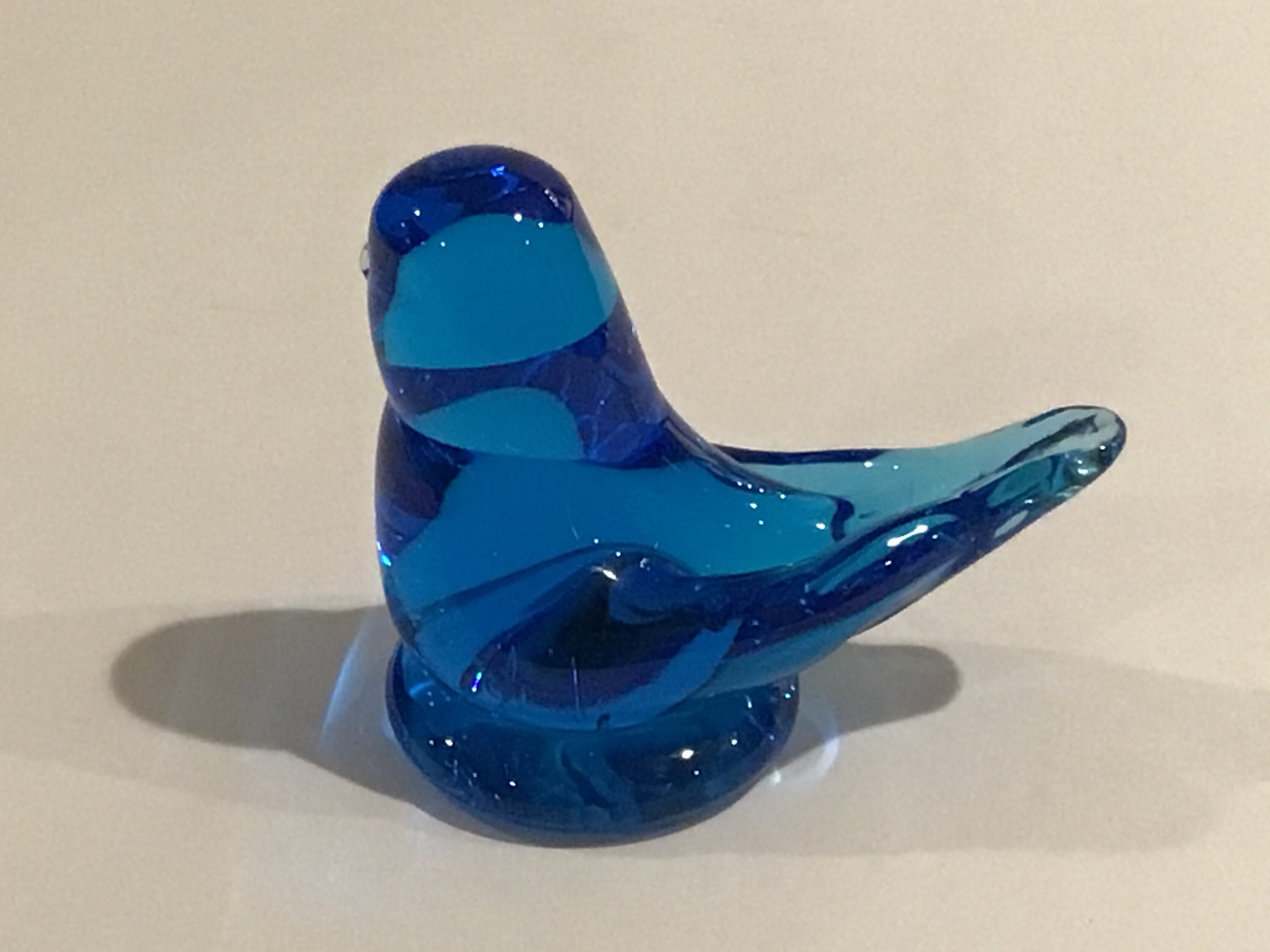 Blue Bird of Happiness Glass Figurine Large 2-1/2 Inches | Etsy