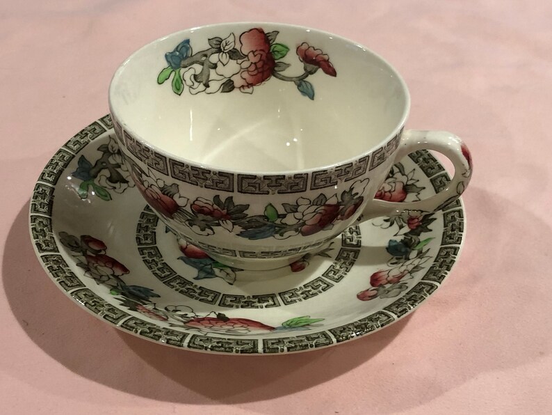 Cup and Saucer Indian Tree Made in England Johnson Brothers