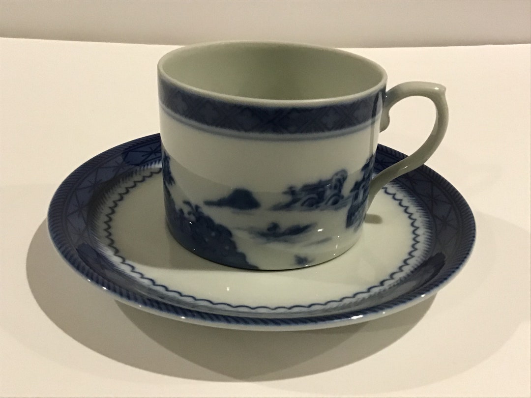 Mottahedeh, Blue Canton, Flat Bottom Cup and Saucer Etsy