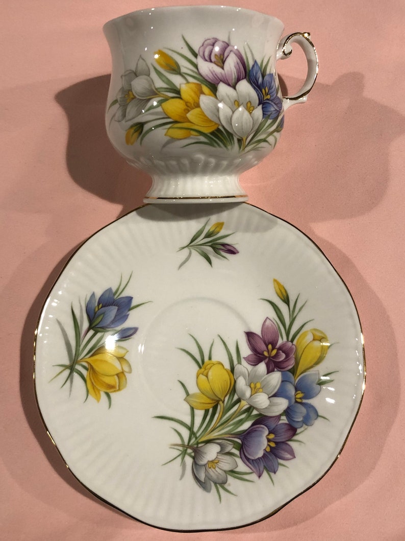 Golden Crown E&R Bone China Tea Cup and Saucer Made in Etsy