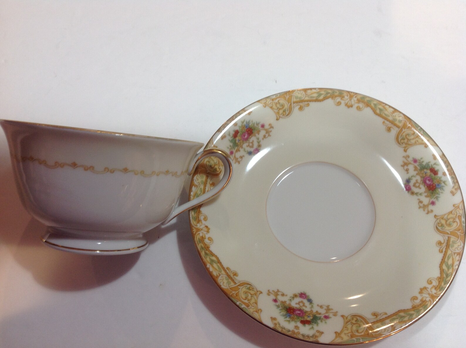 Noritake China Tea Cup and Saucer Made in Japan Cream Color Etsy