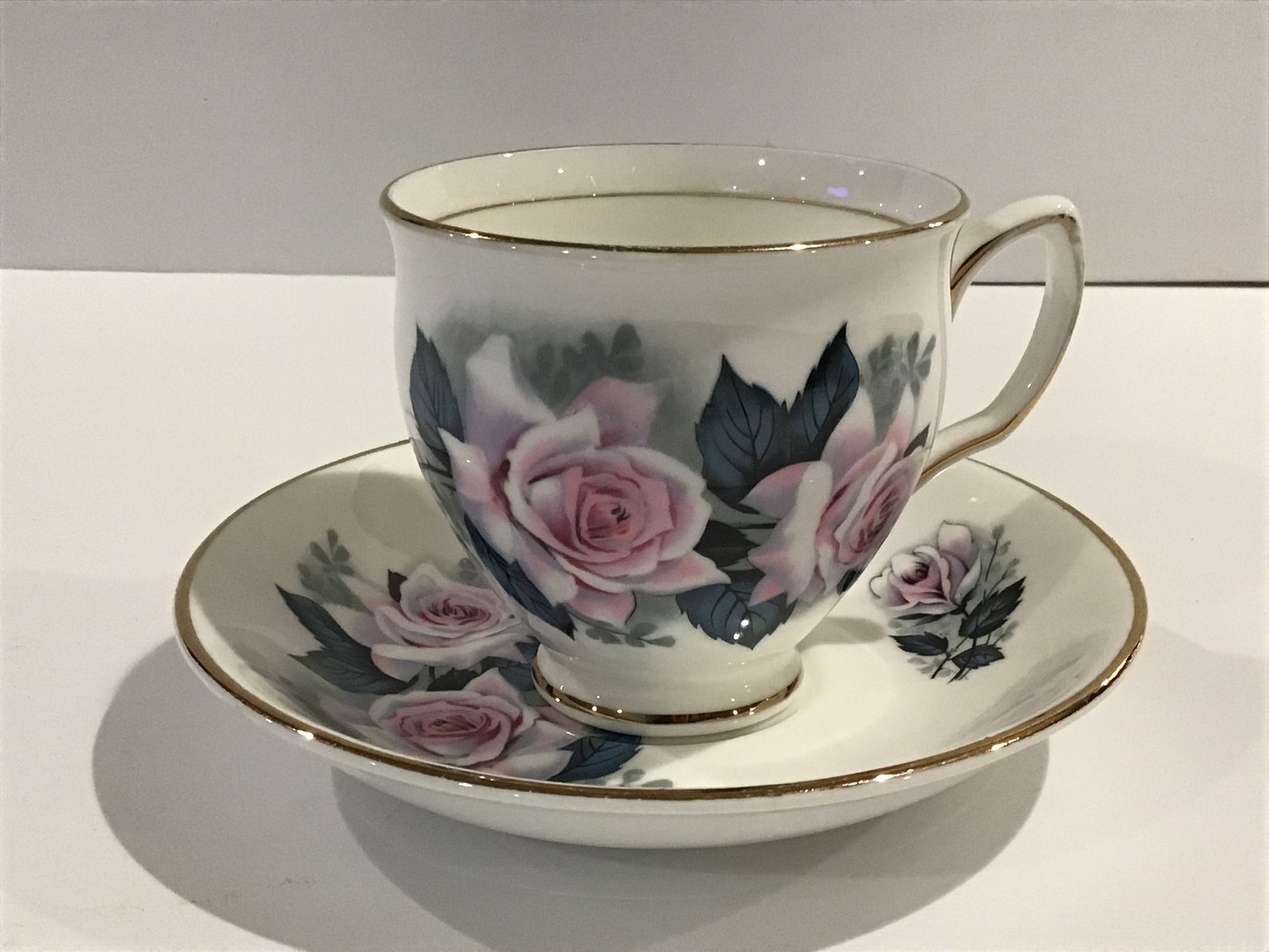 Duchess Bone China Tea Cup and Saucer Made in England Pink Etsy