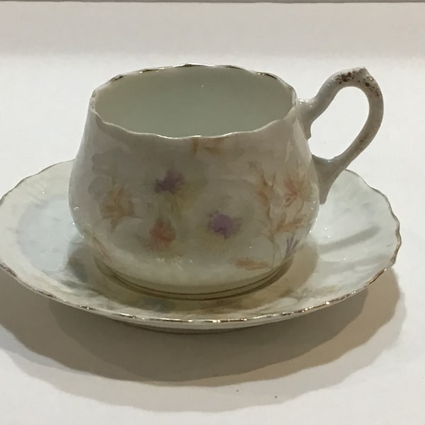 Weimar, Germany, Porcelain Tea Cup and Saucer, **Saucer is Cracked