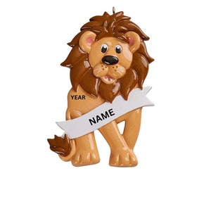 Lion Personalized Christmas Ornament // Custom Ornament with Name // Animal Ornament // Trip to the Zoo // The Lion King