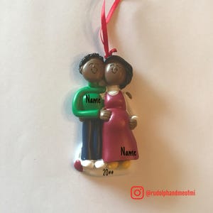 Expectant Couple  Personalized Christmas Ornament // First Baby Couple Expecting Baby Shower Gift