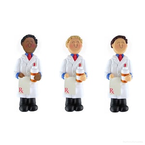 Pharmacist Ornament // Personalized Gift for Pharmacist // Custom Pharmacy Gift // Male Pharmacist Christmas Gift