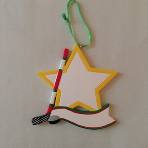 Hockey Star Personalized Christmas Ornament // Hockey Stick Player Coach Team Gift