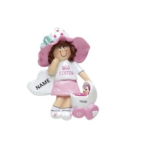 Big Sister 1st Christmas Ornament // Personalized Baby Ornament // Custom Baby First Ornament // Sibling Ornament