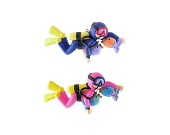 Scuba Diver // Male or Female // Personalized Christmas Ornament: Custom Vacation Keepsake