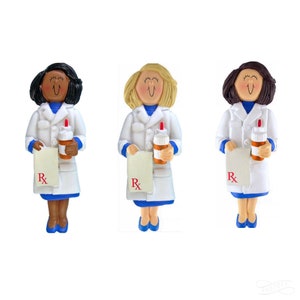 Pharmacist Ornament // Personalized Gift for Pharmacist // Custom Pharmacy Gift // Female Pharmacist Christmas Gift