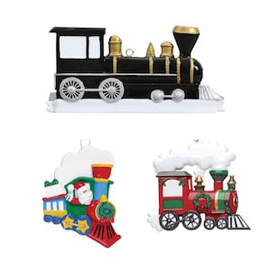 Santa Christmas Train Personalized Ornament // Custom Ornament with Name // Polar Express // Christmas Train Set // First Train Ride