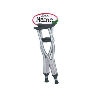 Krücken Weihnachtsornament // Personalisierter Ornament // Ornament mit Namen // Bein gebrochen // Fuß gebrochen // Knöchel gebrochen
