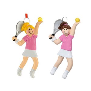 Tennis Personalized Christmas Ornament  // Tennis Player // Girl Playing Tennis // Tennis Team Gift with Name