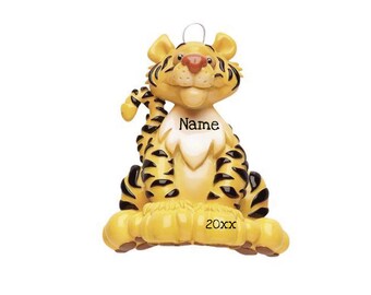 Tiger Personalized Christmas Ornament // Custom Ornament with Name // Animal Ornament // Trip to the Zoo // Tiger Stripes