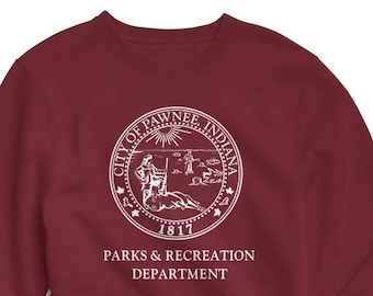 Pawnee Indiana Sweatshirt, Parks and Rec Symbol, Unisex