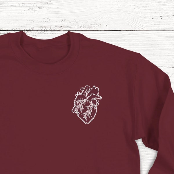 Anatomical Heart Sweatshirt, Doctor Nurse Medical Graphic Crewneck